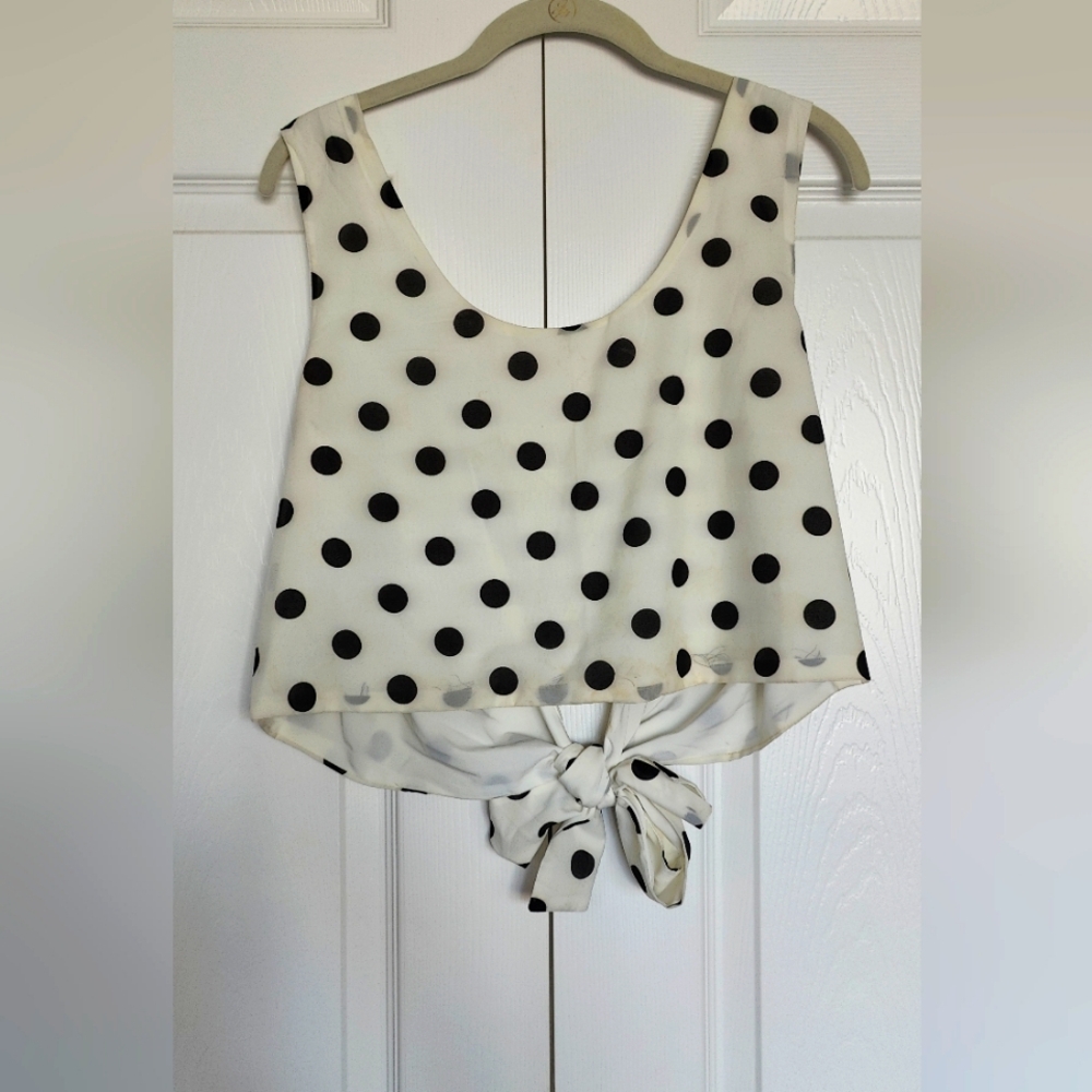 La Reyna Polka Dot backless crop top size M